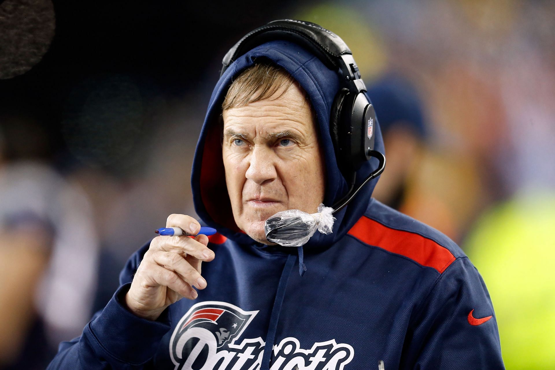 <a href='https://www.sportskeeda.com/nfl/new-england-patriots' target='_blank' rel='noopener noreferrer'>New England Patriots</a> coach Bill Belichick